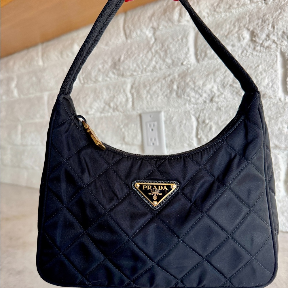 Prada Black Quilted Re-Edition Nylon Bag